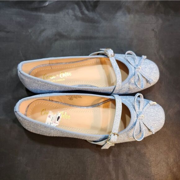 BRAND NEW CHASE & CHLOÉ FERGIE-1 DENIN BALLERINA BOWNOT SLIP-ON FLAT G1 - Picture 4 of 15